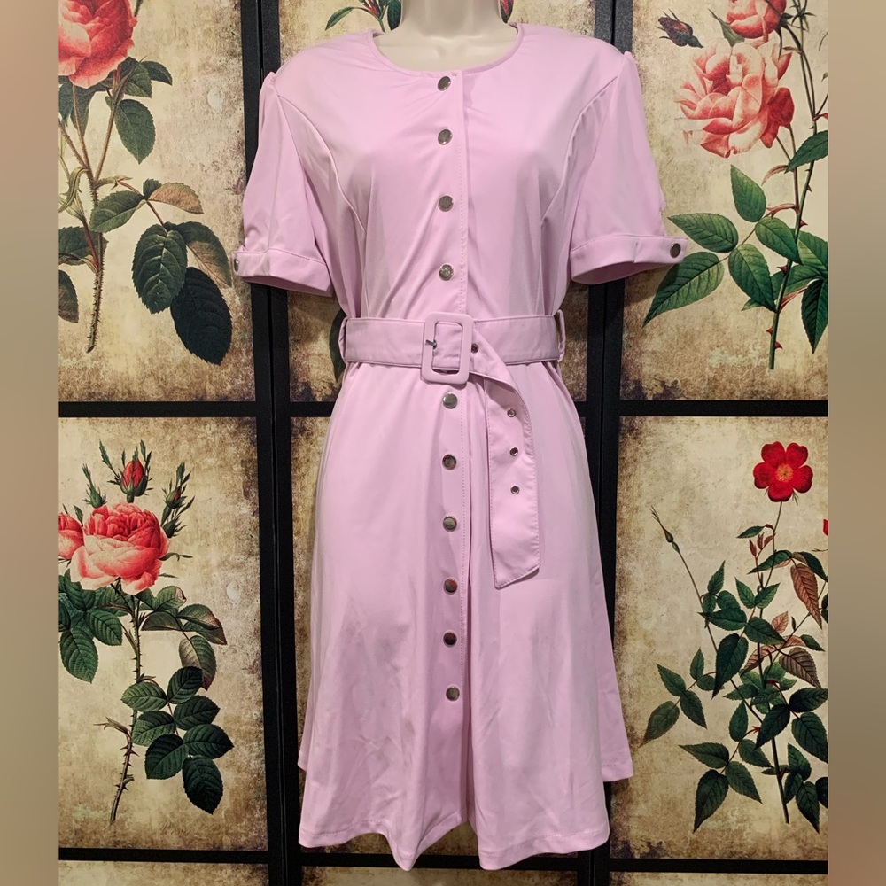 Super Cute Button Up Lilac Dress